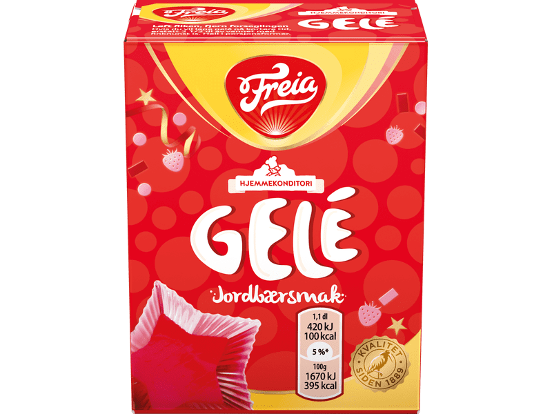Freia Strawberry Jelly powder (Jordbær Gele pulver) 125 gram Norwegian Foodstore