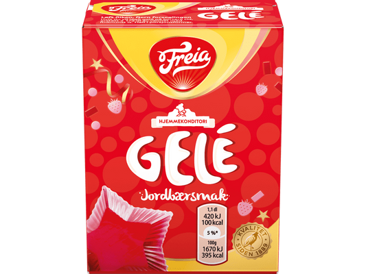 Freia Strawberry Jelly powder (Jordbær Gele pulver) 125 gram Norwegian Foodstore
