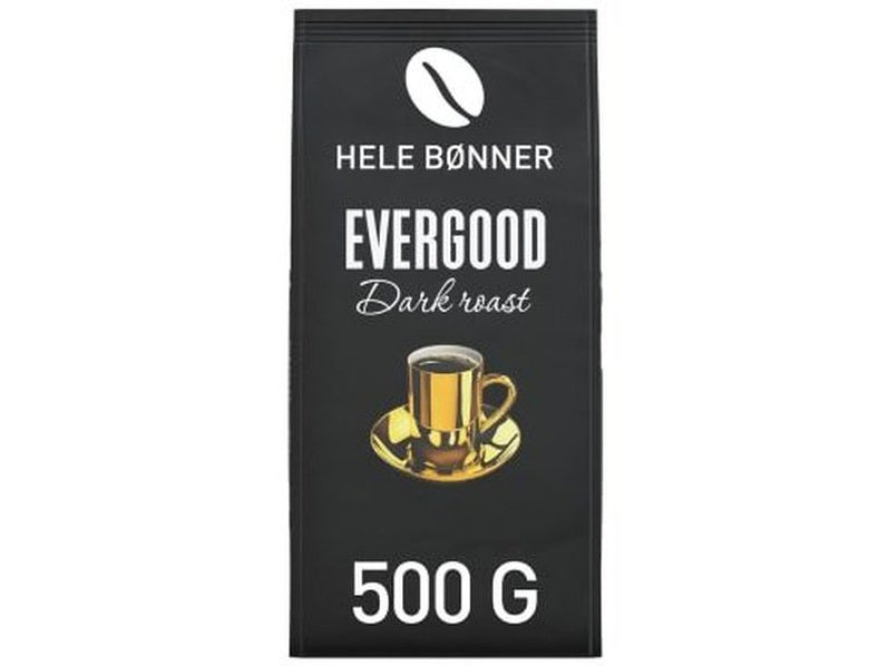 Evergood dark roast coffee beans 500 gram Norwegian Foodstore