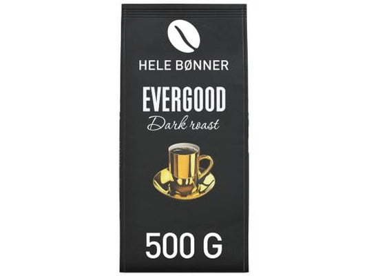 Evergood dark roast coffee beans 500 gram Norwegian Foodstore