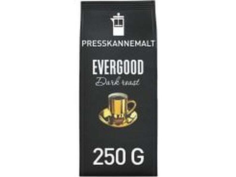 Evergood dark roast press-ground coffee 250 gram Norwegian Foodstore