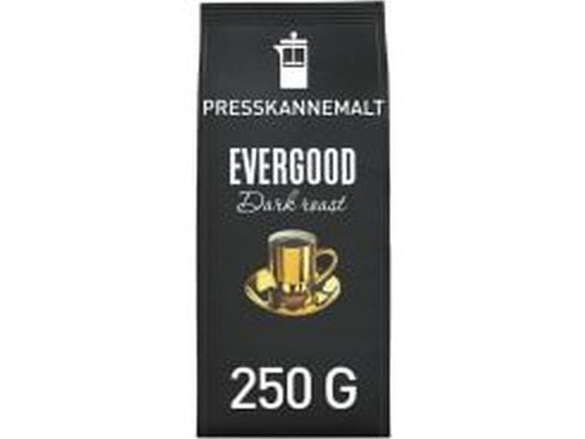 Evergood dark roast press-ground coffee 250 gram Norwegian Foodstore