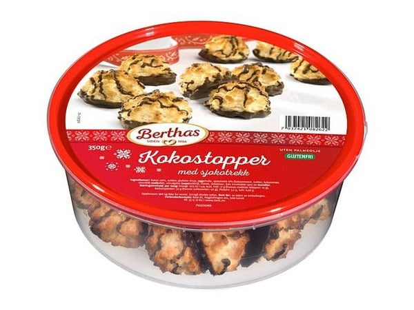 Kokostopper with chocolate 350g (Kokostopper m/sjokolade) Gluten free Norwegian Foodstore