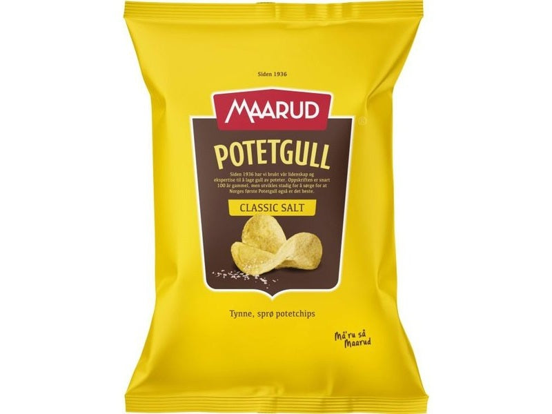Maarud potatochips classic salt 240 gram (Potetgull) Norwegian Foodstore