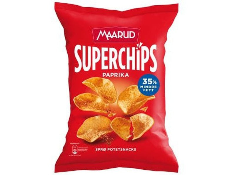 Maarud Superchips potatochips paprika 140 gram Norwegian Foodstore