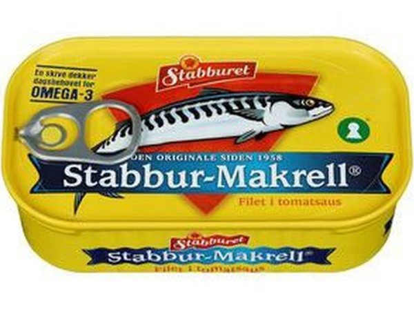 Stabbur Mackerel in tomato sauce 110 gram (Makrell i tomat) Norwegian Foodstore