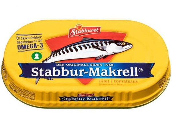 Stabburet Mackerel in tomato sauce 170 gram (Makrell i tomat) Norwegian Foodstore