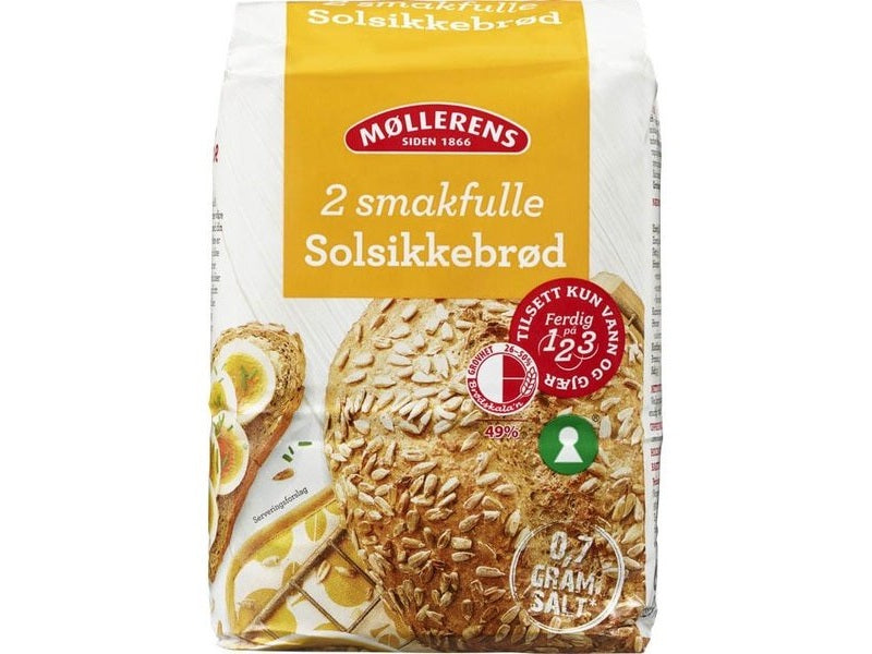 Møllerens Sunflower bread mix 1 Kg (Solsikkebrød) Norwegian Foodstore