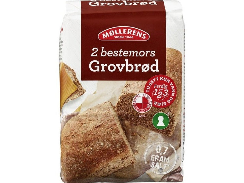 Møllerens wholemeal bread mix 1 Kg (Grovbrød melblanding) Norwegian Foodstore