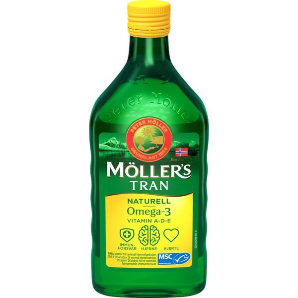 Møllers cod liver oil natural flavour 500ml (Tran naturell)