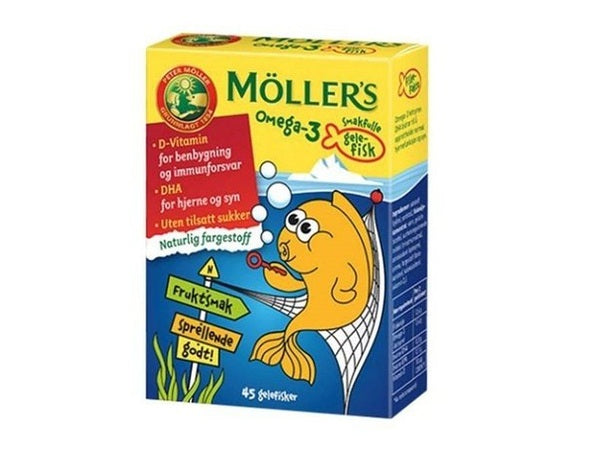 Möller’s Omega-3 Jello Fishes Tutti Frutti (Gelefisker fruktsmak) 45 fishes Norwegian Foodstore