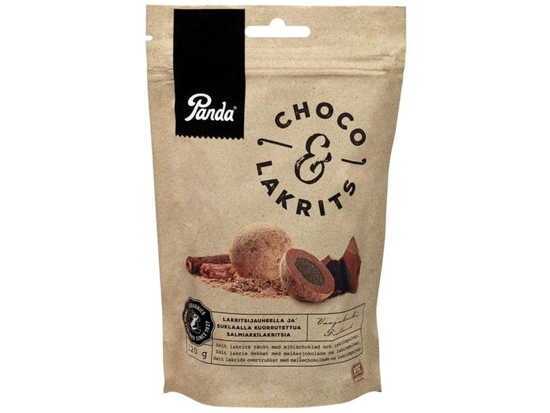 Panda Choco & Liquerice (Sjokolade & Lakris) 120 grams Norwegian Foodstore
