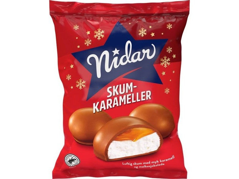 Nidar Foam caramels (Skumkarameller) 190 grams Norwegian Foodstore