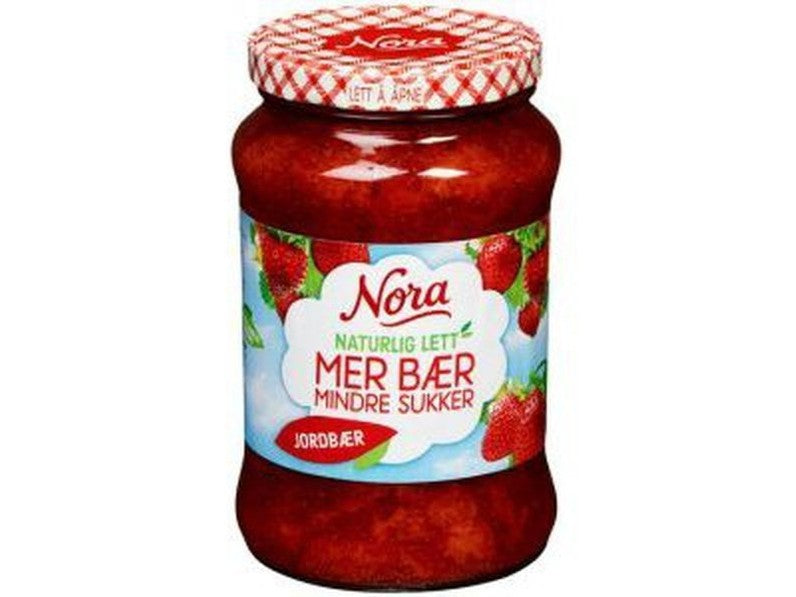 Nora Strawberry 535 grams (Jordbær syltetøy lett) Norwegian Foodstore
