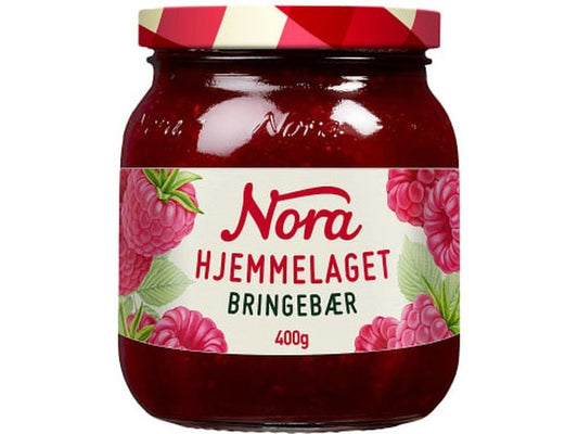 Nora Raspberry jam 400 gram (Bringebær "Hjemmelaget" syltetøy)