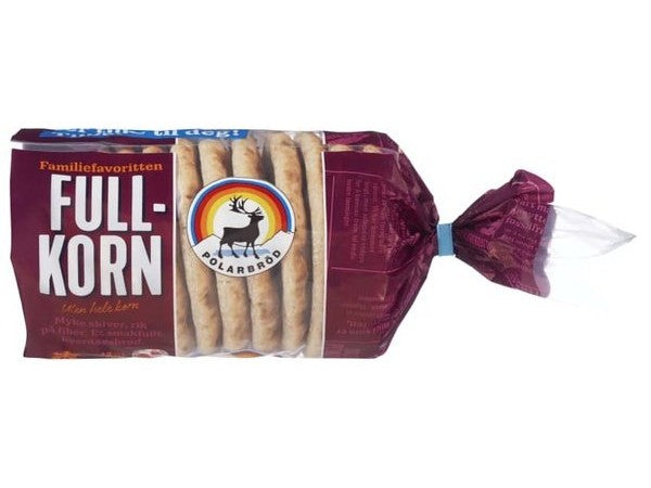 Polarbread wholegrain 12 pack 450 grams (Polarbrød fullkorn) Norwegian Foodstore