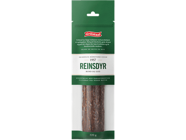 Grilstad Reindeer sausage (Reinsdyr spekepølse) 220 grams Norwegian Foodstore