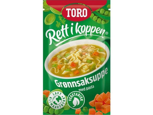 Toro Grønnsaksuppe M/Pasta 21 grams  Rett i Koppen (Instant soup) Norwegian Foodstore
