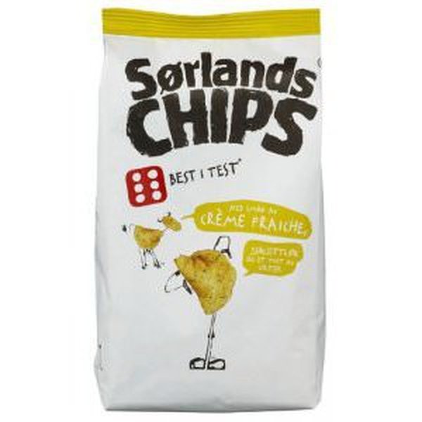 Sørlandschips potatochips creme fraiche 200 gram Norwegian Foodstore