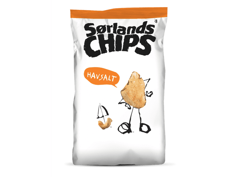 Sørlandschips potatochips seasalt 200 gram (Havsalt) Norwegian Foodstore