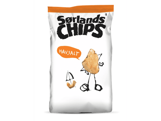 Sørlandschips potatochips seasalt 200 gram (Havsalt) Norwegian Foodstore