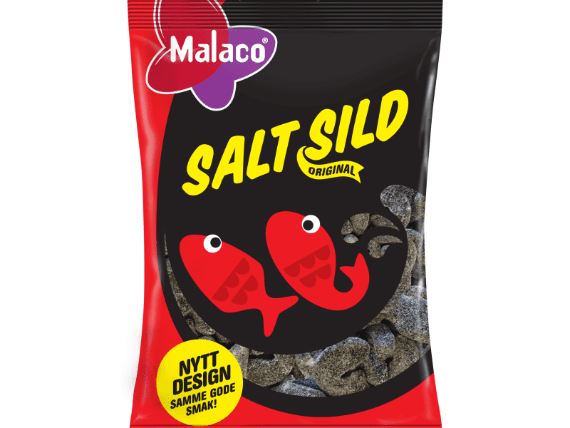 Malaco Salt sild liquorice 100 grams Norwegian Foodstore