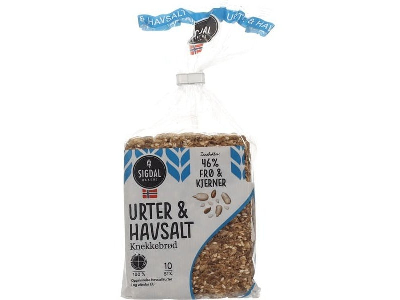 Sigdal Crisp bread Herbs & Seasalt 220 grams Norwegian Foodstore