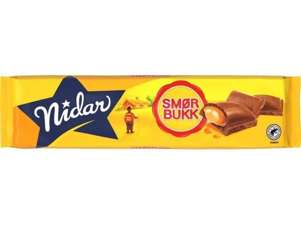 Smørbukk caramel filled milk chocolate 155 gram Norwegian Foodstore