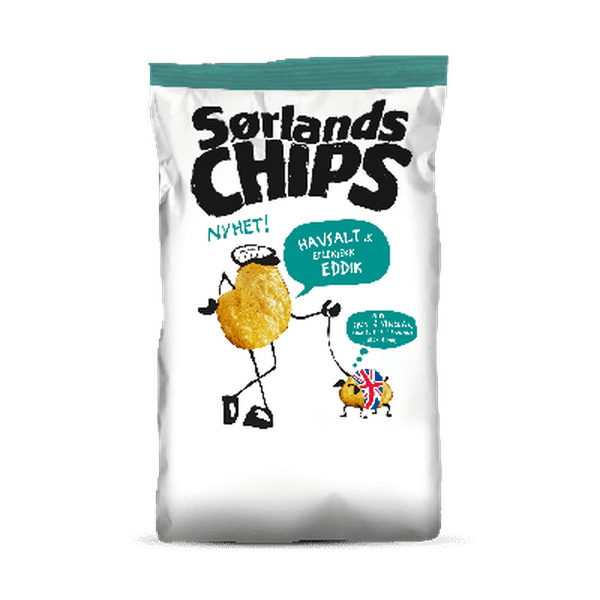 Sørlandschips Seasalt and Vinegar 195 grams Norwegian Foodstore