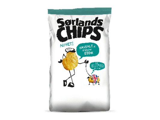 Sørlandschips Seasalt and Vinegar 195 grams Norwegian Foodstore