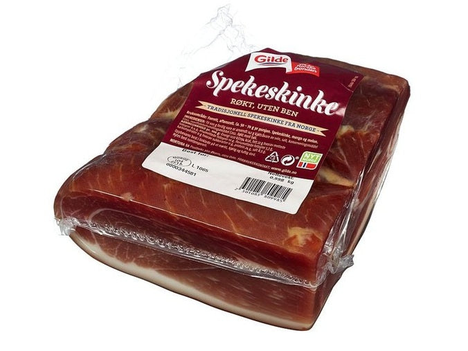Gilde Cured ham whole piece smoked ( Røkt spekeskinke i bit, røkt) Ca 1.1 kg +/- 15% Norwegian Foodstore