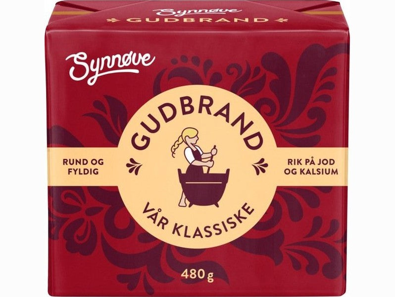 Synnøve Gudbrand Brown cheese 480 gram (Brunost) Norwegian Foodstore