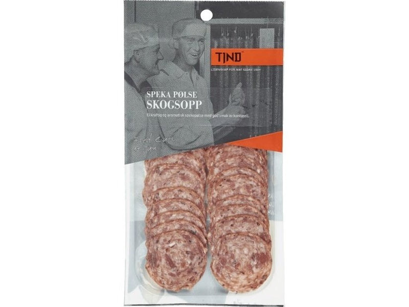 Tind cured with forest mushrooms 80 grams (Speket pølse skogsopp) Norwegian Foodstore