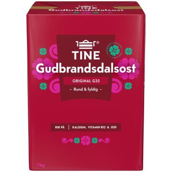 Tine Brown cheese 1 kg (Brunost - Gudbrandsdalsost) Norwegian Foodstore
