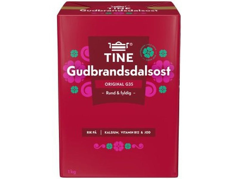 Tine Brown cheese 1 kg (Brunost - Gudbrandsdalsost) Norwegian Foodstore