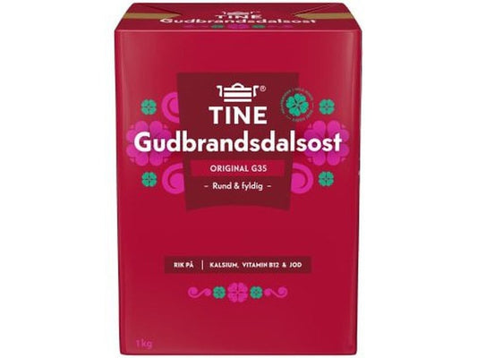 Tine Brown cheese 1 kg (Brunost - Gudbrandsdalsost) Norwegian Foodstore