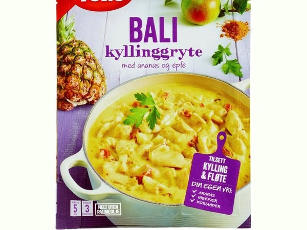 Toro Bali Chicken Pot Dinner with pineapple and apple (Bali Kylling gryte) 71 grams Norwegian Foodstore