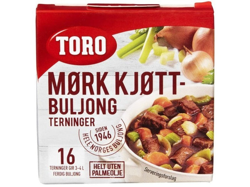 Toro Dark bouillon Broth Cubes 16 pc (Mørke buljong terninger) 64 grams Norwegian Foodstore