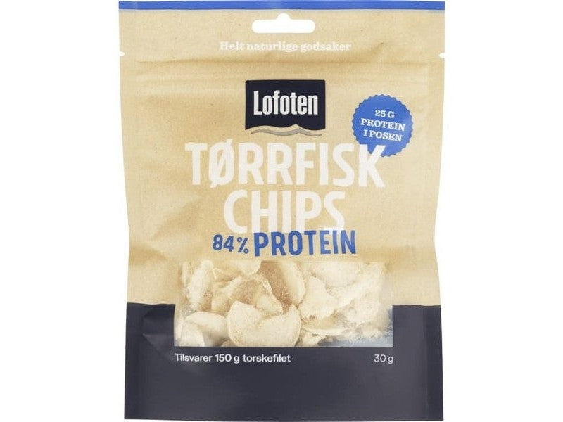 Lofoten Dryfish chips original 30 gram (Tørrfiskchips) Norwegian Foodstore