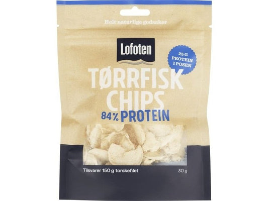 Lofoten Dryfish chips original 30 gram (Tørrfiskchips) Norwegian Foodstore