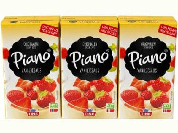 Piano Vanillasauce (vaniljesaus) 3 pack à 250ml Norwegian Foodstore