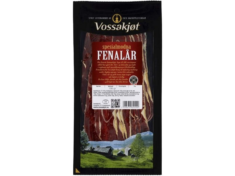 Vossakjøt cured sheep meat 100 gram (Fenalår) Norwegian Foodstore
