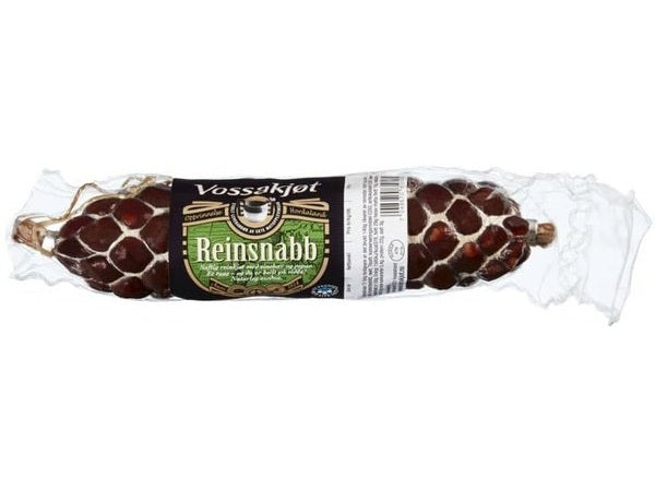 Vossakjøt cured sausage Deer (Reinsnabb) 300 grams Norwegian Foodstore