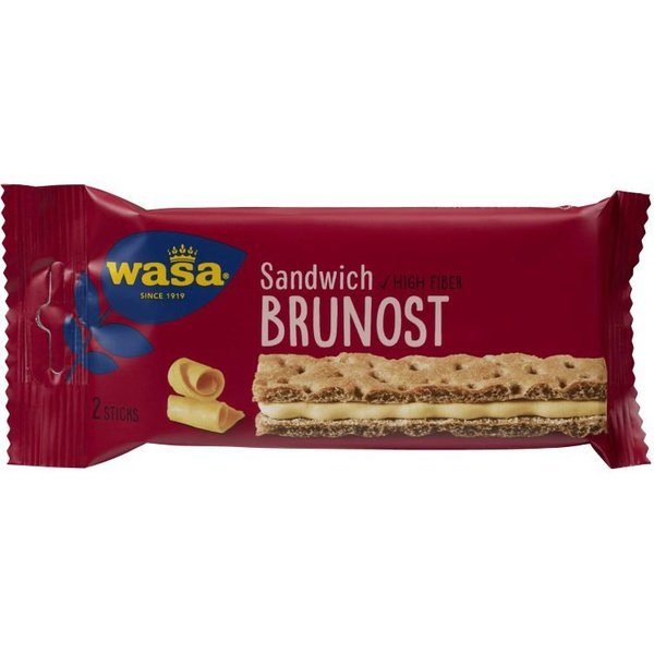 Wasa Sandwich Brunost (2 piece) Knekkebrød / Crispbread 36 grams –  Norwegian Foodstore