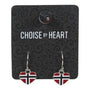 Earrings heart flag nickel free (Øredobber)