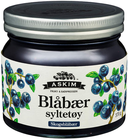 Askim Blueberry Jam 370g Norwegian blueberry preserve made from wild blueberries
