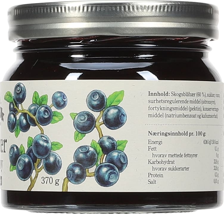 Askim Blueberry Jam 370g Norwegian blueberry preserve made from wild blueberries