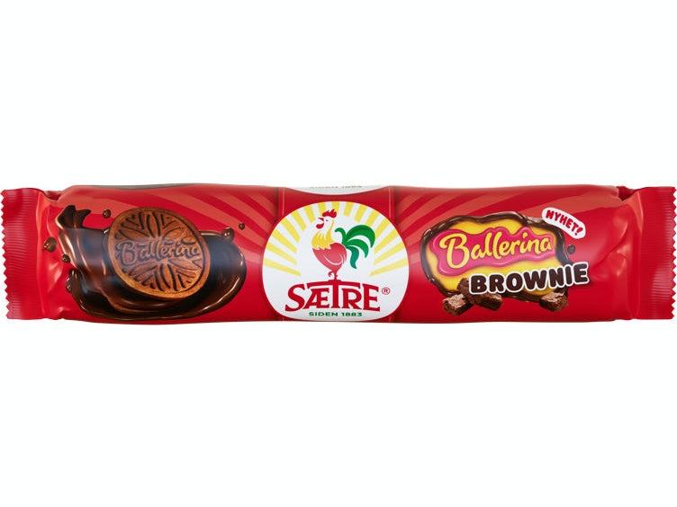 Ballerina brownie biscuit (kjeks) 210g – authentic Norwegian cookies from Norway with fast worldwide shipping
