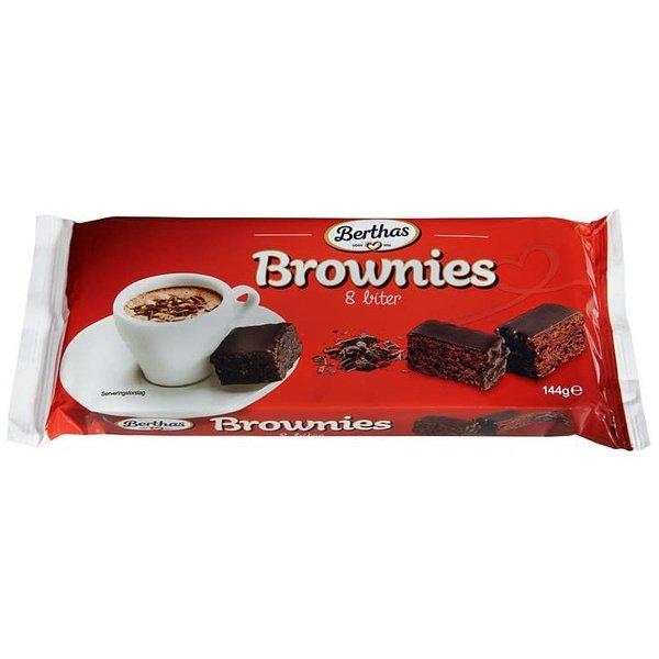 Berthas brownies bites pastry 8 bites 144 grams Norwegian Foodstore