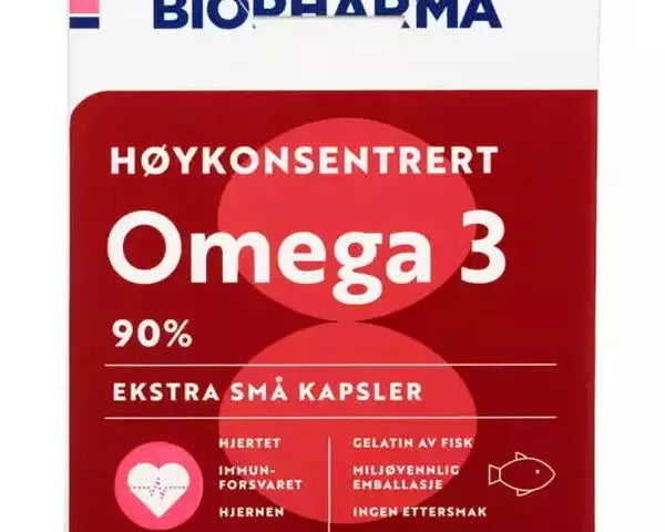 Biopharma high concentrated omega-3 (Høykonsentrert omega-3) 30 capsules Norwegian Foodstore